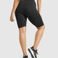 GYMSHARK FIT SEAMLESS CYCLING L BLACK/WHITE ŠORTAI