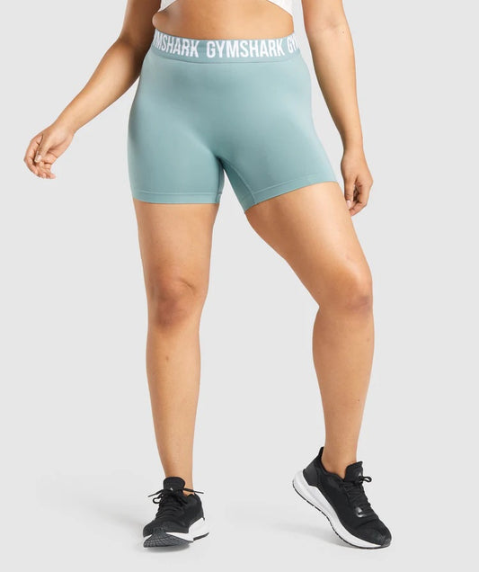 GYMSHARK FIT SEAMLESS LIGHT GREEN/MINT ŠORTAI