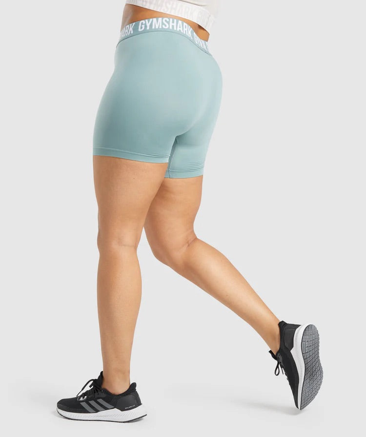 GYMSHARK FIT SEAMLESS LIGHT GREEN/MINT ŠORTAI