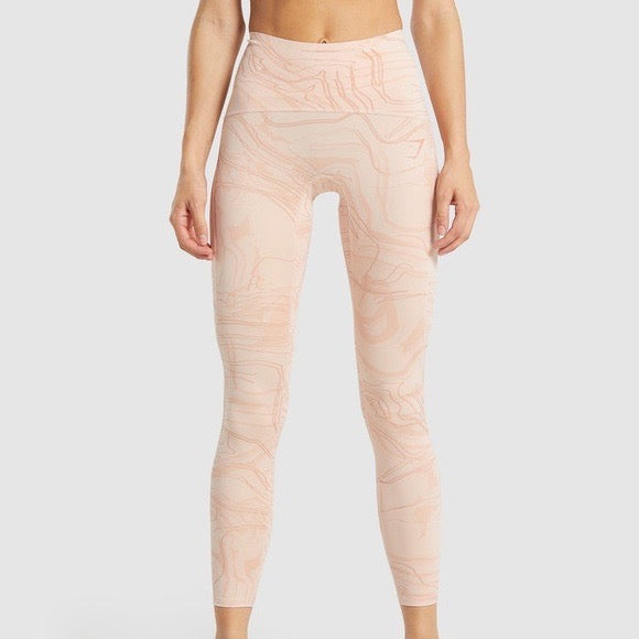 GYMSHARK GS POWER JACQUARD LIGHT PINK TAMPRĖS