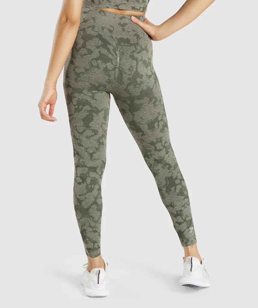 GYMSHARK ADAPT CAMO SEAMLESS GREEN TAMPRĖS