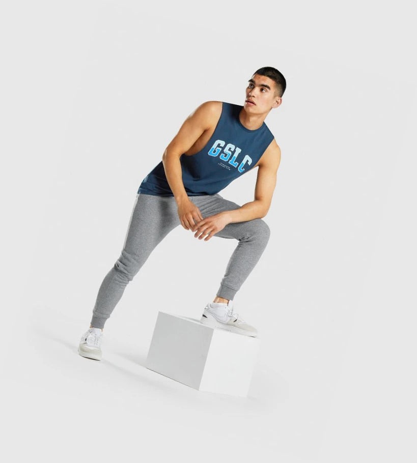 GYMSHARK GSLC DROP ARM TANK NAVY BLUE SPORTINĖ PALAIDINĖ