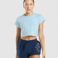 GYMSHARK LEGACY GRAPHIC CROP TEE BLUE MARŠKINĖLIAI