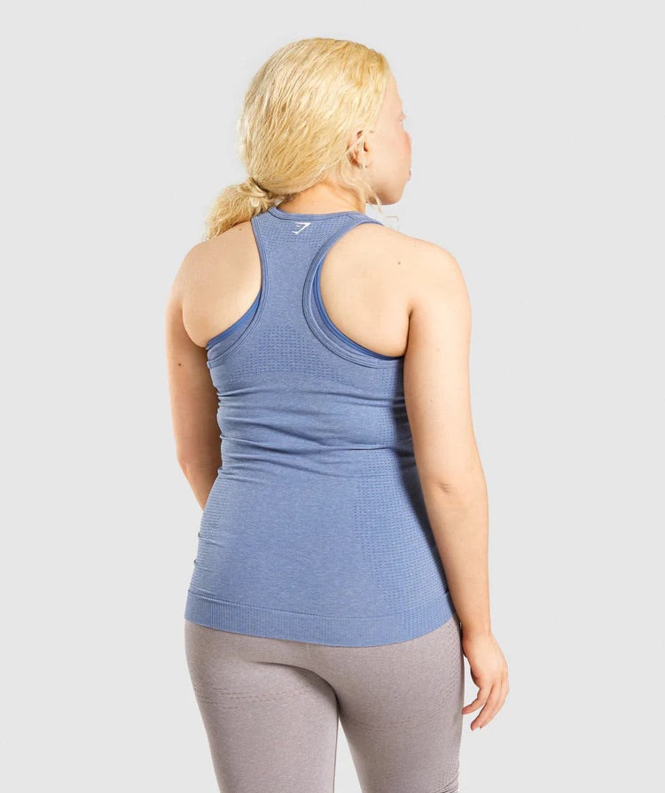 GYMSHARK VITAL SEAMLESS VEST BLUE MARL SPORTINĖ PALAIDINĖ