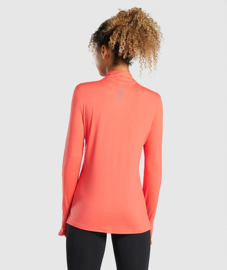 GYMSHARK SPEED ZIP-UP ORANGE SPORTINĖ PALAIDINĖ