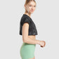 GYMSHARK KK FIT RAW CROP TOP BLACK CAMO PRINT SPORTINĖ PALAIDINĖ