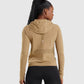 GYMSHARK ENERGY SEAMLESS HOODIE BISCOTTI BROWN SPORTINĖ PALAIDINĖ
