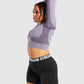 GYMSHARK FLEX SPORTS LONG SLEEVE CROP TOP PURPLE MARL SPORTINĖ PALAIDINĖ