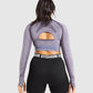 GYMSHARK FLEX SPORTS LONG SLEEVE CROP TOP PURPLE MARL SPORTINĖ PALAIDINĖ
