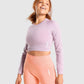 GYMSHARK ADAPT MARL SEAMLESS LONG SLEEVE CROP TOP PINK SPORTINĖ PALAIDINĖ