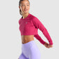 GYMSHARK TRAINING CROPPED SWEATER PINK DŽEMPERIS