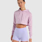 GYMSHARK TRAINING CROPPED HOODIE LIGHT PINK DŽEMPERIS