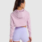 GYMSHARK TRAINING CROPPED HOODIE LIGHT PINK DŽEMPERIS