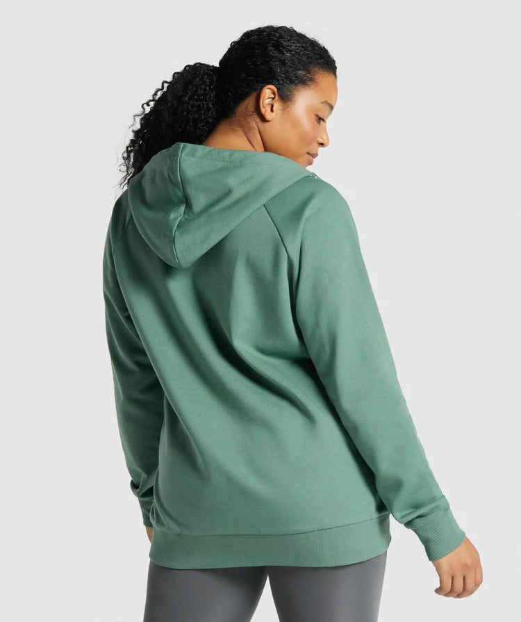 GYMSHARK TRAINING ZIP UP HOODIE GREEN DŽEMPERIS