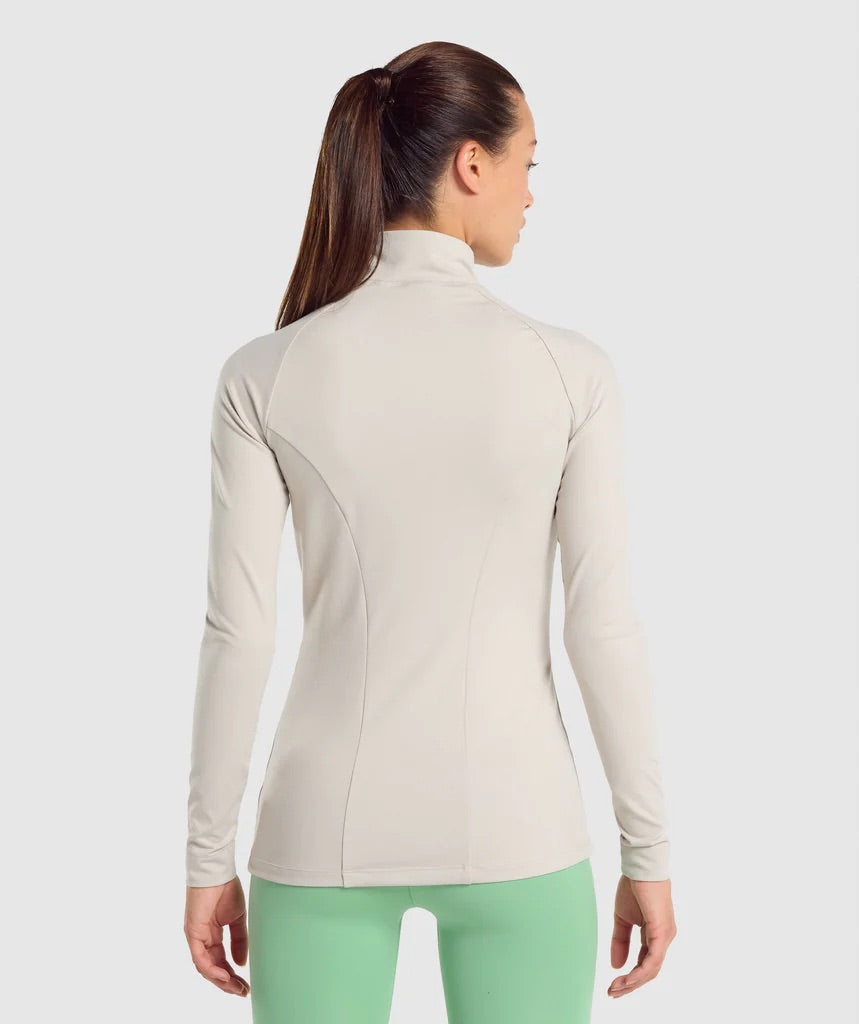 GYMSHARK TRAINING ZIP UP CREAM DŽEMPERIS