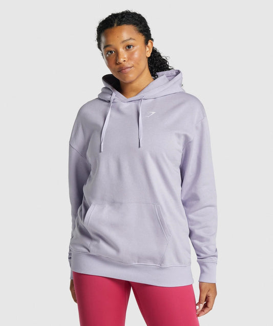 GYMSHARK TRAINING OVERSIZED HOODIE LIGHT PURPLE DŽEMPERIS