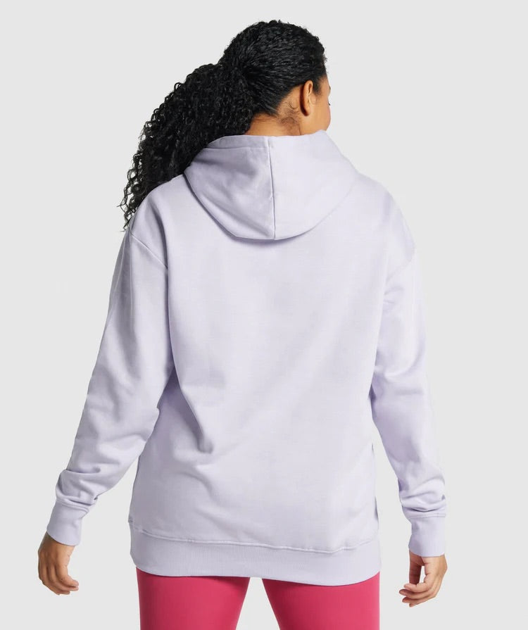 GYMSHARK TRAINING OVERSIZED HOODIE LIGHT PURPLE DŽEMPERIS