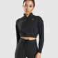 GYMSHARK PIPPA TRAINING PULLOVER BLACK DŽEMPERIS