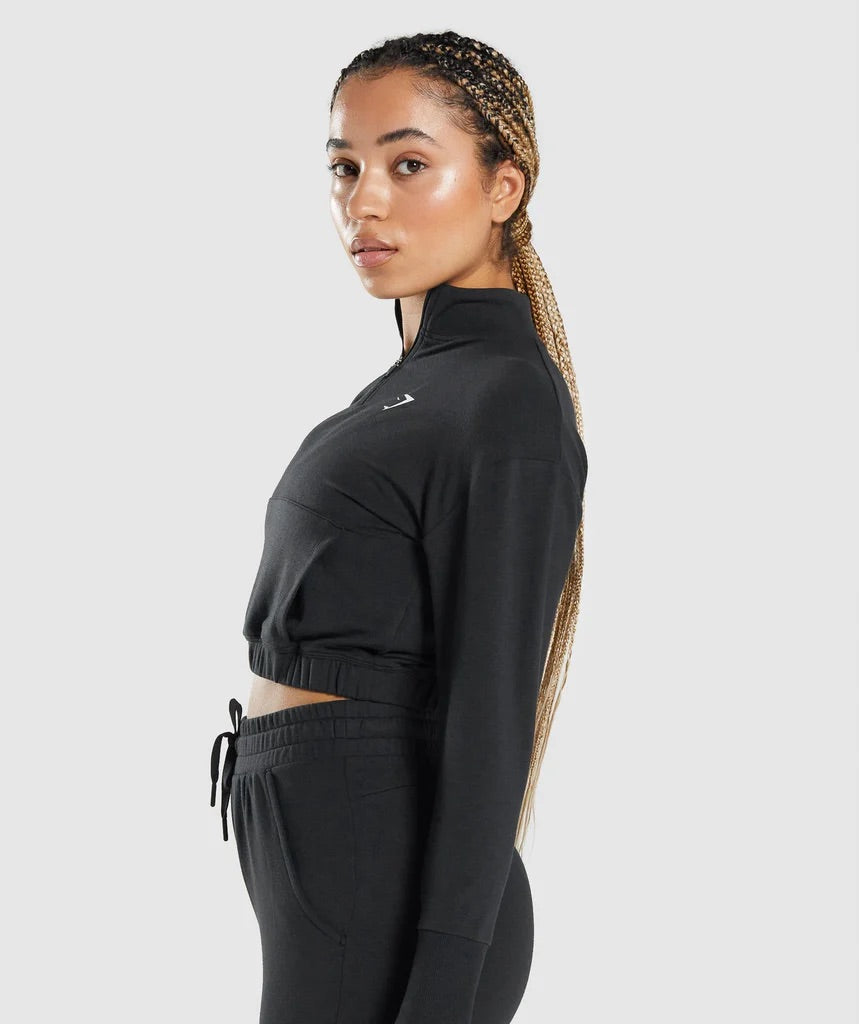 GYMSHARK PIPPA TRAINING PULLOVER BLACK DŽEMPERIS