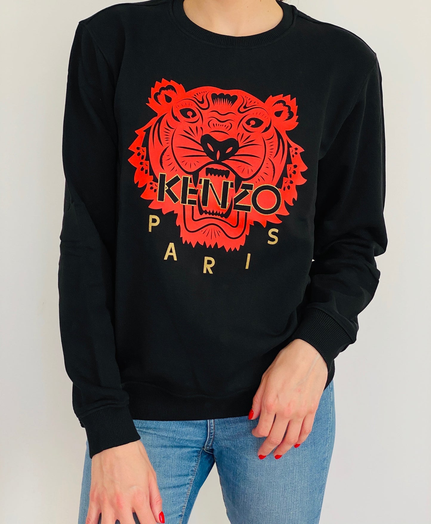 KENZO TIGER SWEATSHIRT 11256 BLACK RED DŽEMPERIS