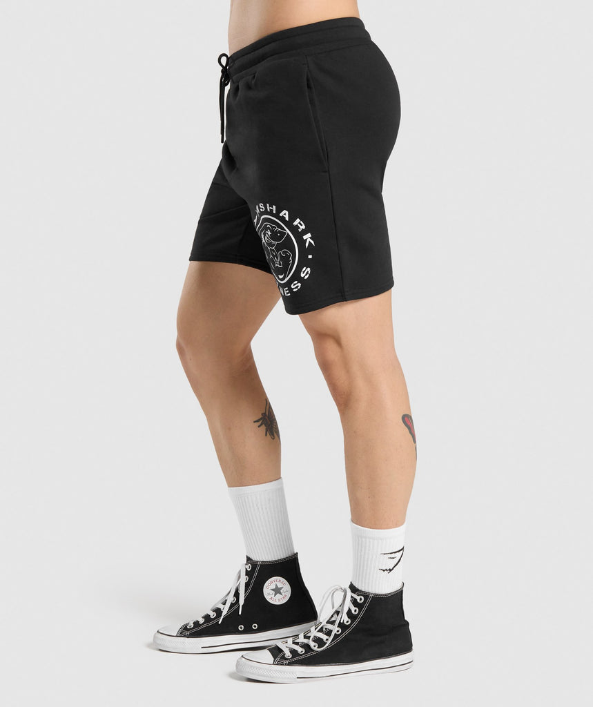 GYMSHARK LEGACY GRAPHIC BLACK ŠORTAI