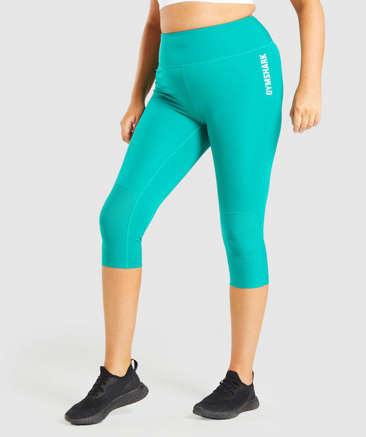 GYMSHARK PULSE CROPPED DARK AQUA TAMPRĖS