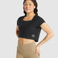 GYMSHARK PAUSE CROP TOP BLACK SPORTINĖ PALAIDINĖ