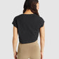 GYMSHARK PAUSE CROP TOP BLACK SPORTINĖ PALAIDINĖ