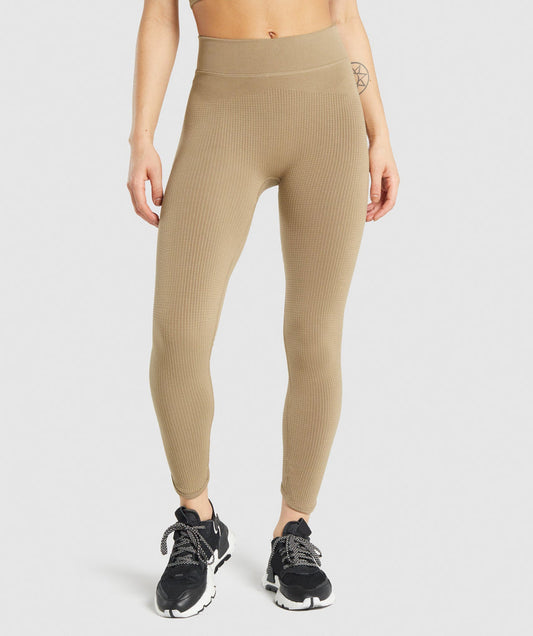 GYMSHARK PAUSE SEAMLESS BROWN TAMPRĖS