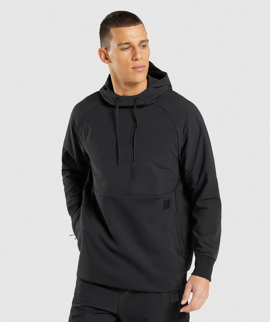 GYMSHARK RETAKE HOODIE BLACK DŽEMPERIS