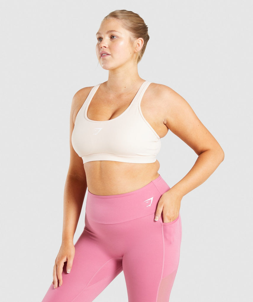 GYMSHARK SCOOP NECK SPORTS BABY PINK LIEMENĖLĖ
