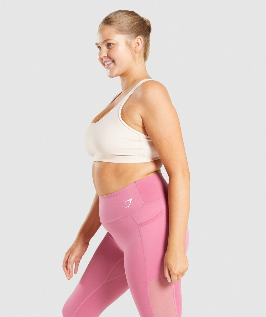 GYMSHARK SCOOP NECK SPORTS BABY PINK LIEMENĖLĖ