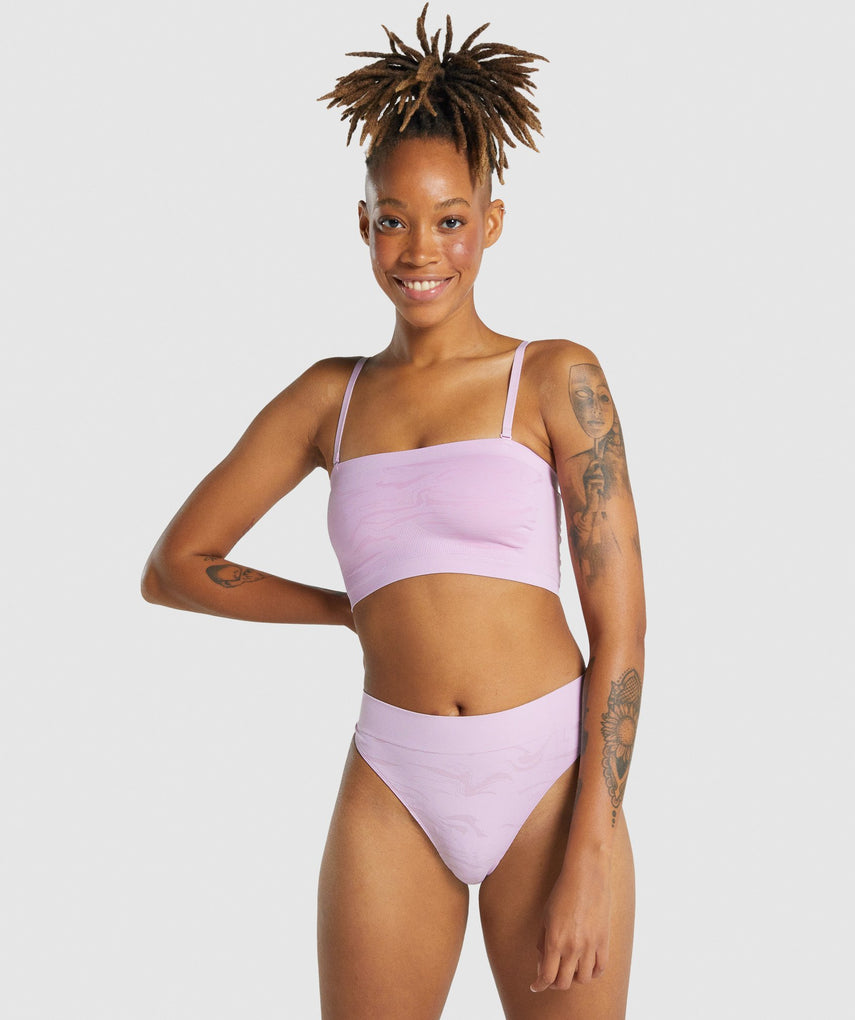 GYMSHARK SEAMLESS BANDEAU PINK LIEMENĖLĖ