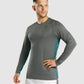 GYMSHARK SPORT LONG SLEEVE DARK GREY & BLUE SPORTINĖ PALAIDINĖ