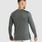 GYMSHARK SPORT LONG SLEEVE DARK GREY & BLUE SPORTINĖ PALAIDINĖ