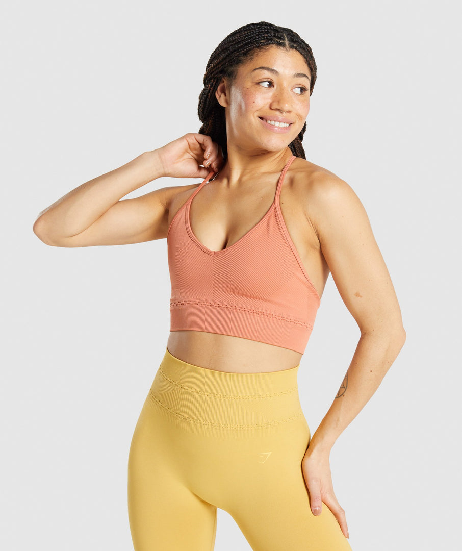 GYMSHARK STUDIO SEAMLESS SPORTS CORAL ORANGE LIEMENĖLĖ