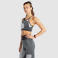 GYMSHARK WTFLEX SEAMLESS ASYMMETRIC STRAPPY DARK GREY/LIGHT GREY LIEMENĖLĖ