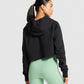 GYMSHARK TRAINING CROPPED HOODIE BLACK DŽEMPERIS