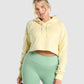 GYMSHARK TRAINING CROPPED HOODIE YELLOW DŽEMPERIS