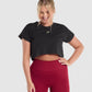 GYMSHARK TRAINING ALONE GRAPHIC CROP TOP BLACK SPORTINĖ PALAIDINĖ