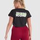 GYMSHARK TRAINING ALONE GRAPHIC CROP TOP BLACK SPORTINĖ PALAIDINĖ