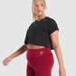 GYMSHARK TRAINING ALONE GRAPHIC CROP TOP BLACK SPORTINĖ PALAIDINĖ