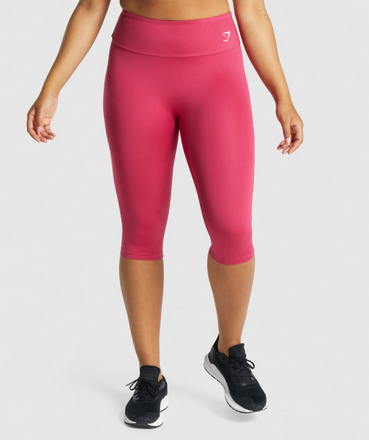 GYMSHARK TRAINING CROPPED DRAGON FRUIT PINK LEGGINGS TAMPRĖS
