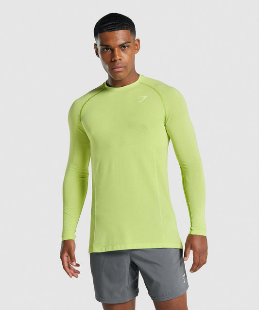 GYMSHARK VITAL LIGHT SEAMLESS LONG SL NEON GREEN SPORTINĖ PALAIDINĖ