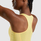 GYMSHARK WHITNEY CROP TANK YELLOW SPORTINĖ PALAIDINĖ