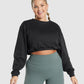 GYMSHARK WHITNEY CROPPED BLACK DŽEMPERIS