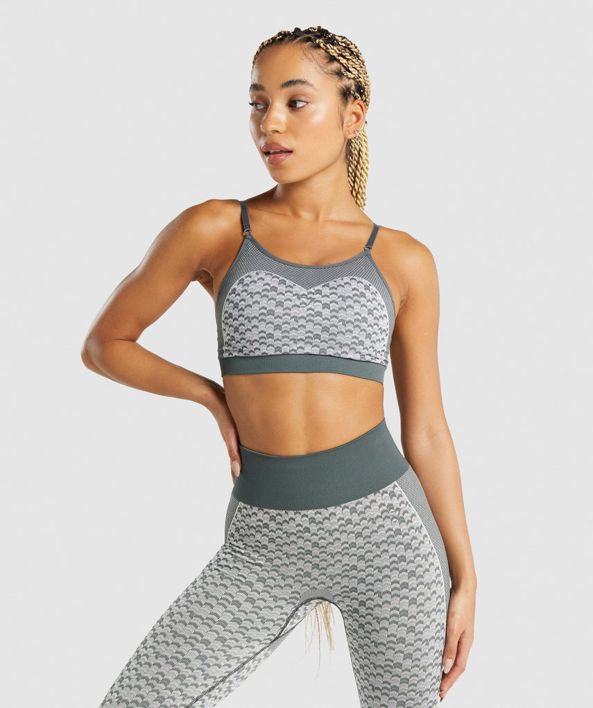 GYMSHARK WTFLEX SEAMLESS STRAPPY SPORTS DARK GREY LIEMENĖLĖ