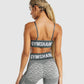 GYMSHARK WTFLEX SEAMLESS STRAPPY SPORTS DARK GREY LIEMENĖLĖ