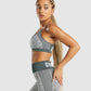 GYMSHARK WTFLEX SEAMLESS STRAPPY SPORTS DARK GREY LIEMENĖLĖ