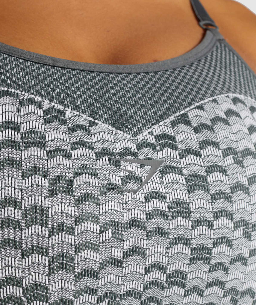 GYMSHARK WTFLEX SEAMLESS STRAPPY SPORTS DARK GREY LIEMENĖLĖ